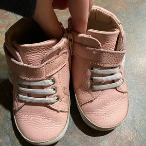 Pink high top leather sneakers Little Love Bug
